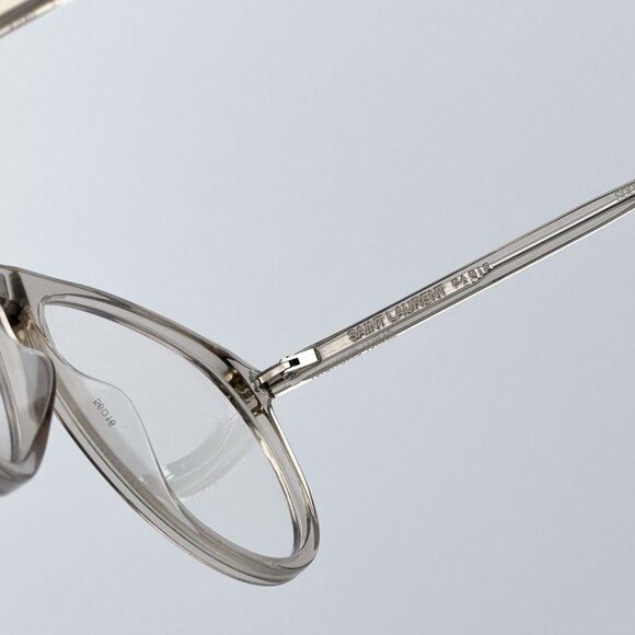 Saint Laurent Men BRAND NEW Eyeglasses Transparent Beige Pilot SL667OPT 003 - Picture 8 of 11